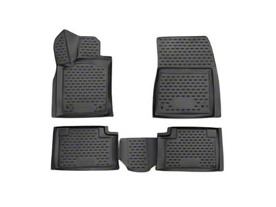 OMAC All Weather Molded 3D Front and Rear Floor Liners; Black (14-21 Jeep Grand Cherokee WK2)