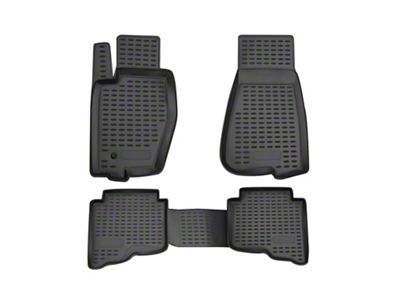 OMAC All Weather Molded 3D Front and Rear Floor Liners; Black (05-10 Jeep Grand Cherokee WK)