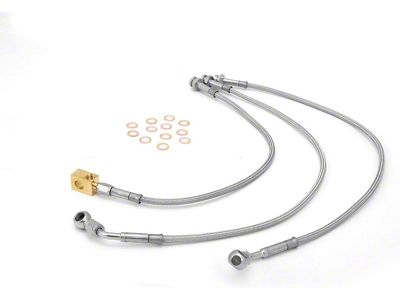 Rugged Ridge Stainless Brake Hoses; Front and Rear (93-98 Jeep Grand Cherokee ZJ w/ Rear Disc Brakes)