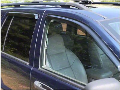 Rugged Ridge Tape-On Window Rain Deflectors; Front and Rear; Smoked (99-04 Jeep Grand Cherokee WJ)