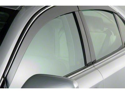 Low Profile Ventvisor Window Deflectors; Front and Rear; Dark Smoke with Chrome Trim (11-21 Jeep Grand Cherokee WK2)