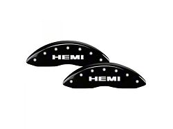 MGP Brake Caliper Covers with HEMI Logo; Black; Front and Rear (05-10 Jeep Grand Cherokee WK, Excluding SRT8)