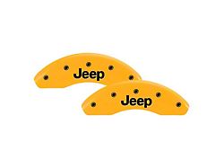 MGP Brake Caliper Covers with Jeep Logo; Yellow; Front and Rear (05-10 Jeep Grand Cherokee WK, Excluding SRT8)