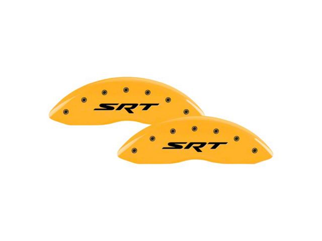 MGP Brake Caliper Covers with SRT Logo; Yellow; Front and Rear (05-10 Jeep Grand Cherokee WK, Excluding SRT8)