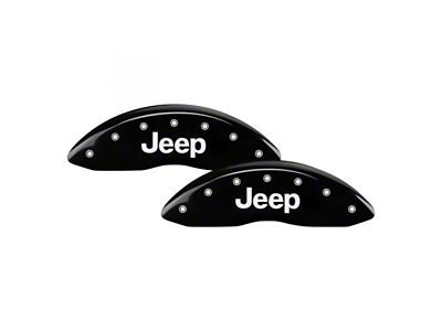 MGP Brake Caliper Covers with Jeep Logo; Black; Front and Rear (99-02 Jeep Grand Cherokee WJ)