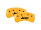 MGP Brake Caliper Covers with Jeep Logo; Yellow; Front and Rear (99-02 Jeep Grand Cherokee WJ)
