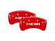MGP Brake Caliper Covers with HEMI Logo; Red; Front and Rear (11-21 Jeep Grand Cherokee WK2, Excluding SRT8 & Trackhawk)