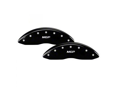 MGP Brake Caliper Covers with MGP Logo; Black; Front and Rear (11-21 Jeep Grand Cherokee WK2, Excluding SRT8 & Trackhawk)
