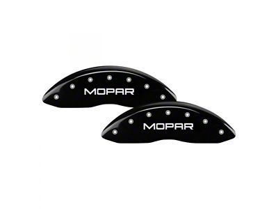 MGP Brake Caliper Covers with MOPAR Logo; Black; Front and Rear (11-21 Jeep Grand Cherokee WK2, Excluding SRT8 & Trackhawk)