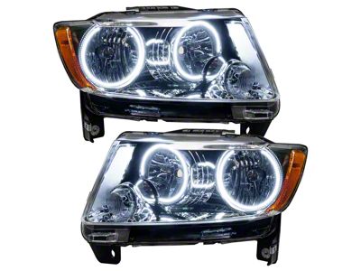 Oracle OE Style Headlights with LED Halos; Chrome Housing; Clear Lens (11-13 Jeep Grand Cherokee WK2 w/ Factory Halogen Headlights)