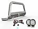 Bull Bar with 4.50-Inch Round LED Lights; Stainless Steel (11-21 Jeep Grand Cherokee WK2)