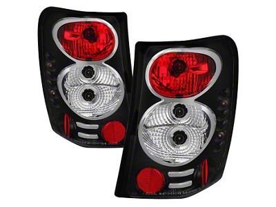 Euro Style Tail Lights; Black Housing; Clear Lens (99-04 Jeep Grand Cherokee WJ)