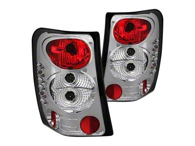 Euro Style Tail Lights; Chrome Housing; Clear Lens (99-04 Jeep Grand Cherokee WJ)