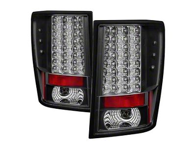 LED Tail Lights; Black Housing; Clear Lens (07-10 Jeep Grand Cherokee WK)