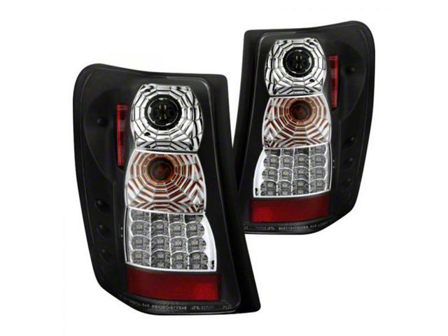 Version 2 LED Tail Lights; Black Housing; Clear Lens (99-04 Jeep Grand Cherokee WJ)