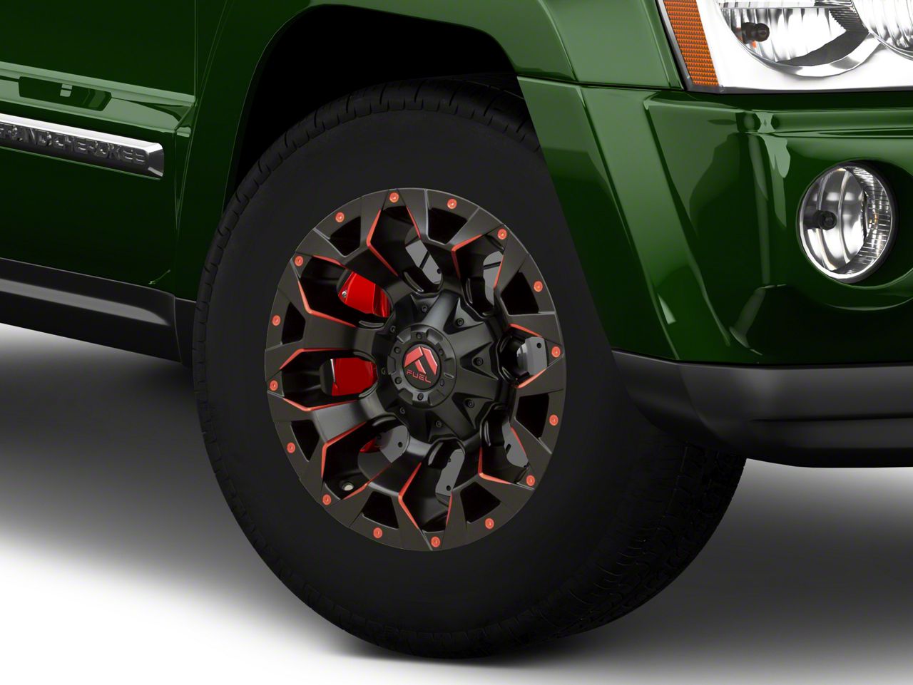 Fuel Wheels Jeep Grand Cherokee Assault Matte Black Red Milled Wheel