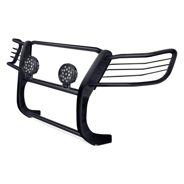 Jeep Grand Cherokee Grille Guard with 7Inch Round LED Lights; Black