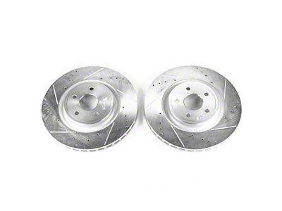 PowerStop Evolution Cross-Drilled and Slotted Rotors; Front Pair (12-21 Jeep Grand Cherokee SRT, SRT8, Trackhawk)