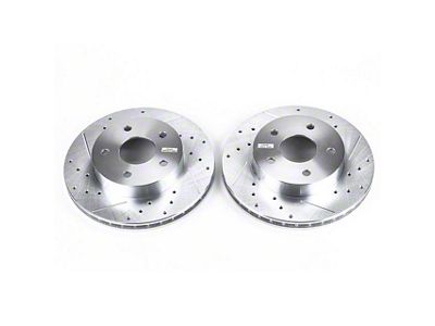 PowerStop Evolution Cross-Drilled and Slotted Rotors; Front Pair (99-04 Jeep Grand Cherokee WJ)