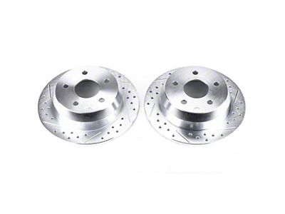 PowerStop Evolution Cross-Drilled and Slotted Rotors; Rear Pair (99-04 Jeep Grand Cherokee WJ)