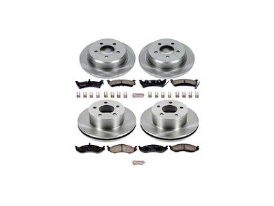 PowerStop OE Replacement Brake Rotor and Pad Kit; Front and Rear (93-98 Jeep Grand Cherokee ZJ)