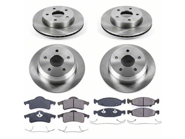 PowerStop OE Replacement Brake Rotor and Pad Kit; Front and Rear (99-02 Jeep Grand Cherokee WJ w/ Teves Calipers)