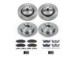 PowerStop OE Replacement Brake Rotor and Pad Kit; Front and Rear (05-10 Jeep Grand Cherokee WK, Excluding SRT8)