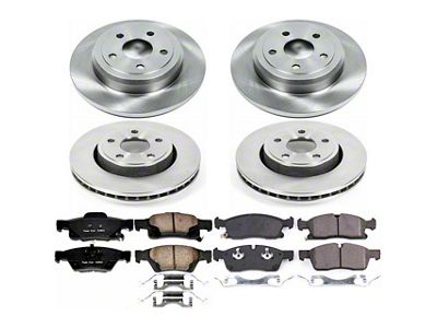 PowerStop OE Replacement Brake Rotor and Pad Kit; Front and Rear (17-21 Jeep Grand Cherokee WK2 w/ Solid Rear Rotors, Excluding SRT & Trackhawk)