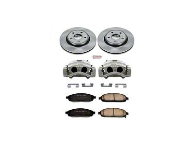 PowerStop OE Replacement Brake Rotor, Pad and Caliper Kit; Front (05-10 Jeep Grand Cherokee WK w/o Factory Jeep Logo Calipers, Excluding SRT8)