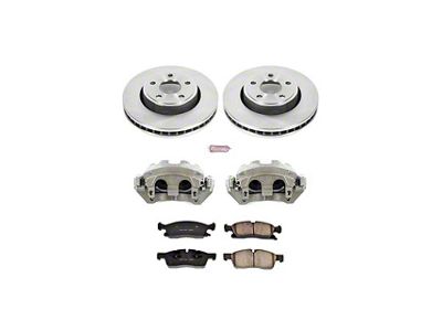 PowerStop OE Replacement Brake Rotor, Pad and Caliper Kit; Front (11-16 Jeep Grand Cherokee WK2 w/ Solid Rear Rotors, Excluding SRT & SRT8)