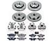PowerStop OE Replacement Brake Rotor, Pad and Caliper Kit; Front and Rear (11-12 Jeep Grand Cherokee WK2 w/ Vented Rear Rotors, Excluding SRT8)