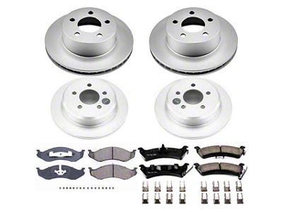 PowerStop Z17 Evolution Plus Brake Rotor and Pad Kit; Front and Rear (93-98 Jeep Grand Cherokee ZJ)