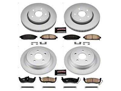 PowerStop Z17 Evolution Plus Brake Rotor and Pad Kit; Front and Rear (05-10 Jeep Grand Cherokee WK, Excluding SRT8)