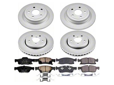 PowerStop Z17 Evolution Plus Brake Rotor and Pad Kit; Front and Rear (17-21 Jeep Grand Cherokee WK2 w/ Solid Rear Rotors, Excluding SRT & Trackhawk)