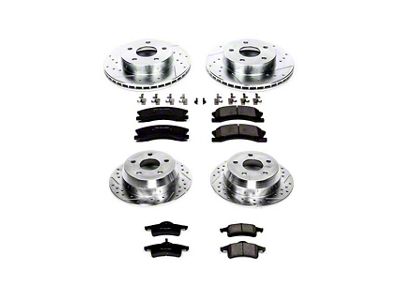 PowerStop Z23 Evolution Sport Brake Rotor and Pad Kit; Front and Rear (99-02 Jeep Grand Cherokee WJ w/ Akebono Calipers; 03-04 Jeep Grand Cherokee WJ)