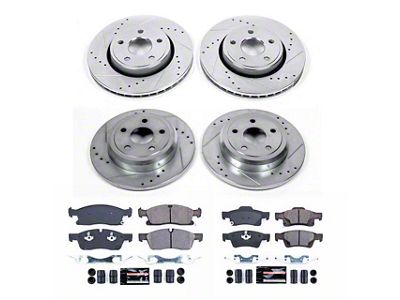 PowerStop Z23 Evolution Sport Brake Rotor and Pad Kit; Front and Rear (11-16 Jeep Grand Cherokee WK2 w/ Solid Rear Rotors, Excluding SRT & SRT8)