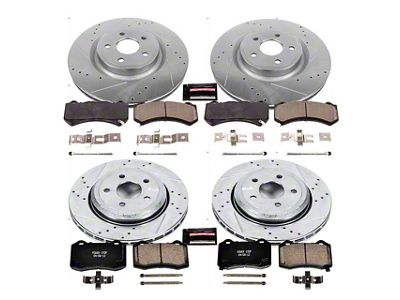 PowerStop Z23 Evolution Sport Brake Rotor and Pad Kit; Front and Rear (12-17 Jeep Grand Cherokee WK2 SRT, SRT8)