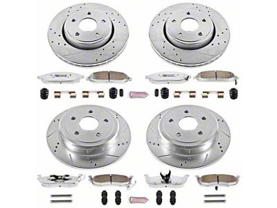 PowerStop Z26 Street Warrior Brake Rotor and Pad Kit; Front and Rear (05-10 Jeep Grand Cherokee WK, Excluding SRT8)
