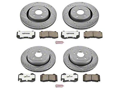 PowerStop Z26 Street Warrior Brake Rotor and Pad Kit; Front and Rear (06-10 Jeep Grand Cherokee WK SRT8)