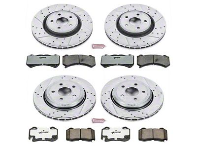 PowerStop Z26 Street Warrior Brake Rotor and Pad Kit; Front and Rear (12-17 Jeep Grand Cherokee WK2 SRT, SRT8)