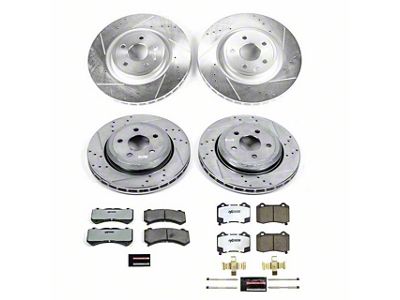 PowerStop Z26 Street Warrior Brake Rotor and Pad Kit; Front and Rear (18-21 Jeep Grand Cherokee WK2 SRT, Trackhawk)