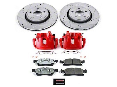 PowerStop Z26 Street Warrior Brake Rotor, Pad and Caliper Kit; Front (11-12 Jeep Grand Cherokee WK2 w/ Vented Rear Rotors, Excluding SRT8)