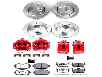 PowerStop Z26 Street Warrior Brake Rotor, Pad and Caliper Kit; Front and Rear (05-10 Jeep Grand Cherokee WK w/ Factory Jeep Logo Calipers, Excluding SRT8)