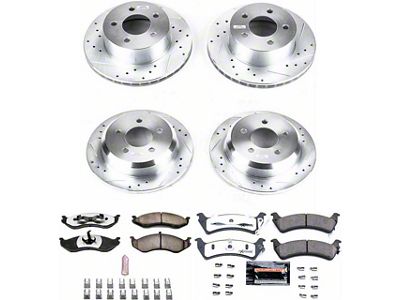 PowerStop Z36 Extreme Truck and Tow Brake Rotor and Pad Kit; Front and Rear (93-98 Jeep Grand Cherokee ZJ)
