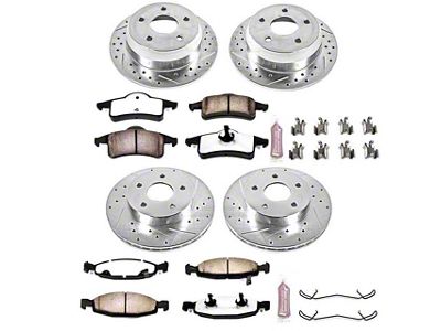 PowerStop Z36 Extreme Truck and Tow Brake Rotor and Pad Kit; Front and Rear (99-02 Jeep Grand Cherokee WJ w/ Teves Calipers)
