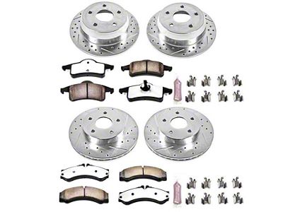 PowerStop Z36 Extreme Truck and Tow Brake Rotor and Pad Kit; Front and Rear (99-02 Jeep Grand Cherokee WJ w/ Akebono Calipers; 03-04 Jeep Grand Cherokee WJ)
