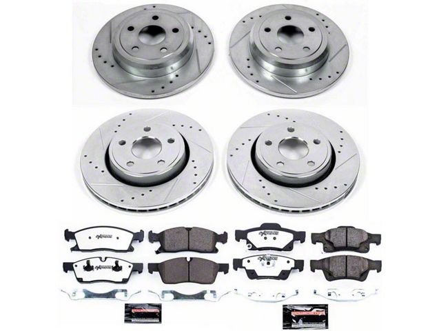 PowerStop Z36 Extreme Truck and Tow Brake Rotor and Pad Kit; Front and Rear (11-16 Jeep Grand Cherokee WK2 w/ Solid Rear Rotors, Excluding SRT & SRT8)