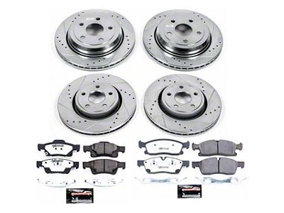 PowerStop Z36 Extreme Truck and Tow Brake Rotor and Pad Kit; Front and Rear (13-15 Jeep Grand Cherokee WK2 w/ Vented Rear Rotors, Excluding SRT & SRT8)
