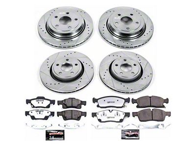 PowerStop Z36 Extreme Truck and Tow Brake Rotor and Pad Kit; Front and Rear (16-21 Jeep Grand Cherokee WK2 w/ Vented Rear Rotors, Excluding SRT & Trackhawk)