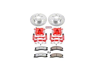 PowerStop Z36 Extreme Truck and Tow Brake Rotor, Pad and Caliper Kit; Front (99-02 Jeep Grand Cherokee WJ w/ Akebono Calipers; 03-04 Jeep Grand Cherokee WJ)